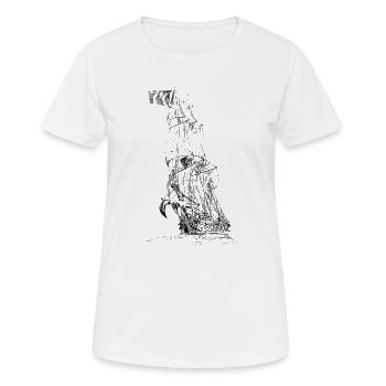 Segelschiff - Frauen T-Shirt atmungsaktiv - Weiß - Vorne - AI Model Female 172 dark (172cm)