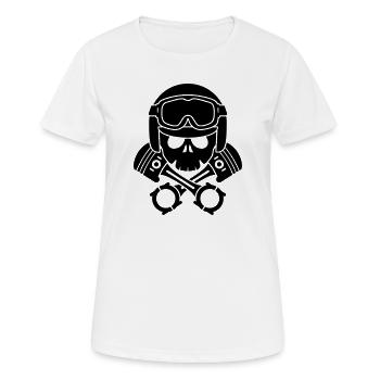 kolben schädel helm - Frauen T-Shirt atmungsaktiv - Weiß - Vorne - AI Model Female 172 dark (172cm)