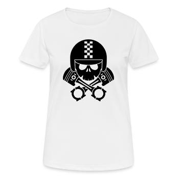 schädel helm kolben - Frauen T-Shirt atmungsaktiv - Weiß - Vorne - AI Model Female 172 dark (172cm)