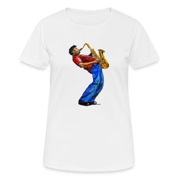 Musiker - Frauen T-Shirt atmungsaktiv - Weiß - Vorne - AI Model Female 172 dark (172cm)