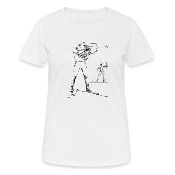 Biathlon - Frauen T-Shirt atmungsaktiv - Weiß - Vorne - AI Model Female 172 dark (172cm)