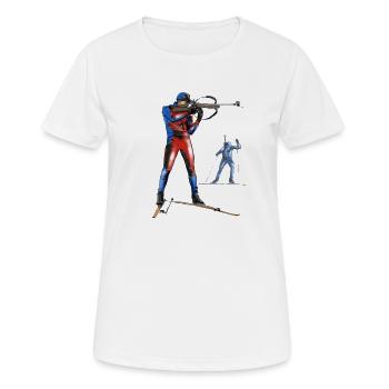 biathlon - Women's Breathable T-Shirt - white - Front - AI Model Female 172 dark (172cm)
