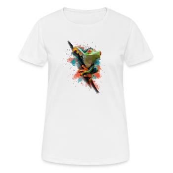 Frosch - Frauen T-Shirt atmungsaktiv - Weiß - Vorne - AI Model Female 172 dark (172cm)