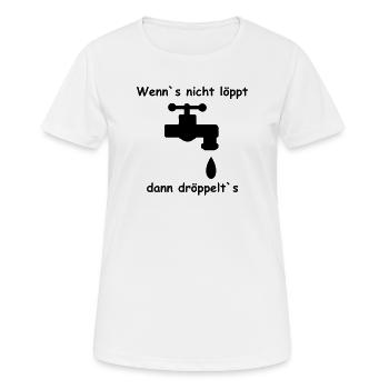 Wasserhahn Schrift Geschenk - Frauen T-Shirt atmungsaktiv - Weiß - Vorne - AI Model Female 172 dark (172cm)