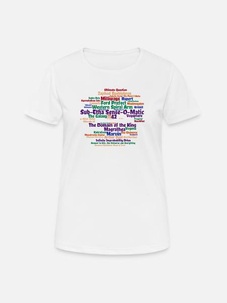 Sci Fi Wortwolke mit 42 - Frauen T-Shirt atmungsaktiv - Weiß