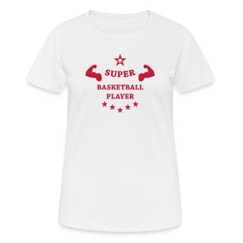 Basketball - Basket Ball - Game - Sport - Player - Frauen T-Shirt atmungsaktiv - Weiß - Vorne - AI Model Female 172 dark (172cm)