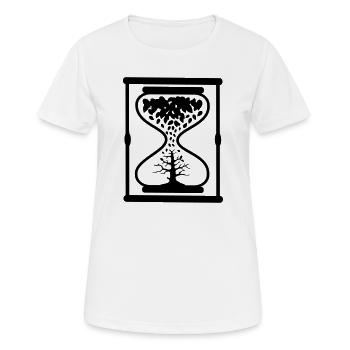 Uhr Sanduhr Geschenk - Frauen T-Shirt atmungsaktiv - Weiß - Vorne - AI Model Female 172 dark (172cm)