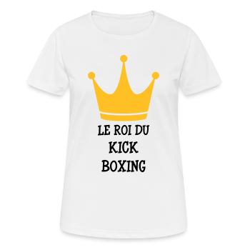Kickboxing / Kick-Boxeur / Kick Boxing / - T-shirt respirant Femme - blanc - Devant - AI Model Female 172 dark (172cm)