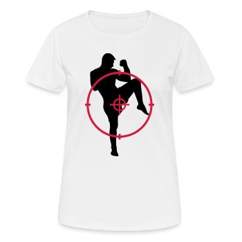 Kickboxing / Kick-Boxeur / Kick Boxing / - T-shirt respirant Femme - blanc - Devant - AI Model Female 172 dark (172cm)