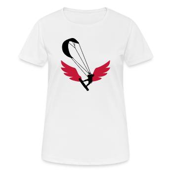 Kitesurfen / Kitesurfer / Kiteboarden / Kitesurf - Frauen T-Shirt atmungsaktiv - Weiß - Vorne - AI Model Female 172 dark (172cm)