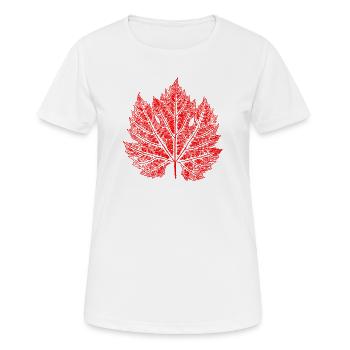 Weinblatt / Rot / Blatt Wein - Frauen T-Shirt atmungsaktiv - Weiß - Vorne - AI Model Female 172 dark (172cm)