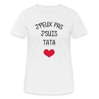 Tante / Tata / Marraine / Oncle / Nourrice / Bébé - T-shirt respirant Femme - blanc - Devant - AI Model Female 172 dark (172cm)