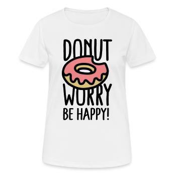 Donut worry, be happy! - Women's Breathable T-Shirt - white - Front - AI Model Female 172 dark (172cm)