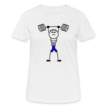 Stickmen Muskel Bodybuilding Kraft Geländer - Frauen T-Shirt atmungsaktiv - Weiß - Vorne - AI Model Female 172 dark (172cm)