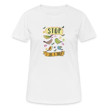 Ornithologie Oiseaux - T-shirt respirant Femme - blanc - Devant - AI Model Female 172 dark (172cm)
