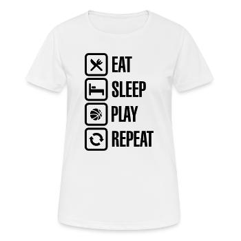 Eat Sleep Basketball Repeat - Frauen T-Shirt atmungsaktiv - Weiß - Vorne - AI Model Female 172 dark (172cm)