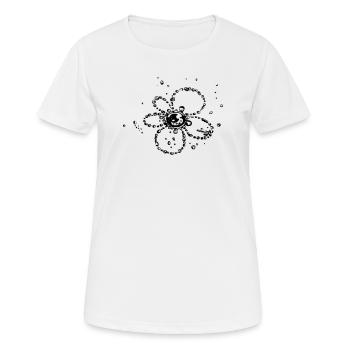 Water splash, Blume aus Wassertropfen - Frauen T-Shirt atmungsaktiv - Weiß - Vorne - AI Model Female 172 dark (172cm)
