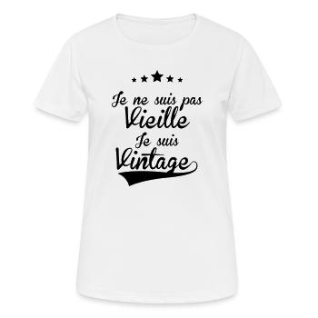 Vintage_FR_F - T-shirt respirant Femme - blanc - Devant - AI Model Female 172 dark (172cm)