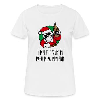 Je mets le rhum dans le rhum pa Pum Noël drôle - T-shirt respirant Femme - blanc - Devant - AI Model Female 172 dark (172cm)