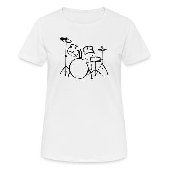 drum - Women's Breathable T-Shirt - white - Front - AI Model Female 172 dark (172cm)