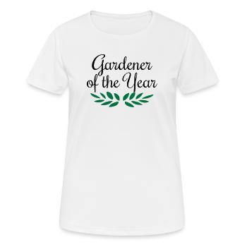 Jardinier de l'année, jardinier, jardinier, jardinier - T-shirt respirant Femme - blanc - Devant - AI Model Female 172 dark (172cm)