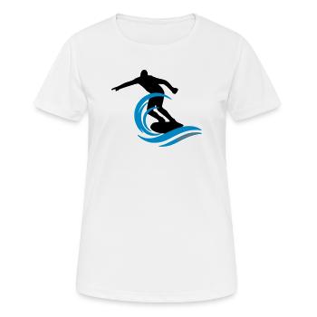 Surfeur - T-shirt respirant Femme - blanc - Devant - AI Model Female 172 dark (172cm)