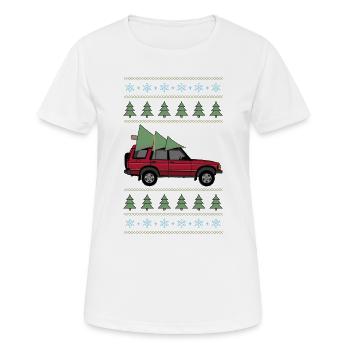 Discovery 2 Red Christmas - Women's Breathable T-Shirt - white - Front - AI Model Female 172 dark (172cm)