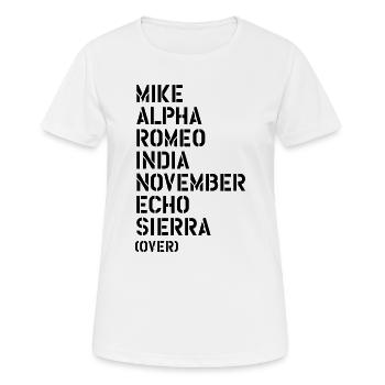 Mike Alpha Romeo India... over - MARINES - T-shirt respirant Femme - blanc - Devant - AI Model Female 172 dark (172cm)