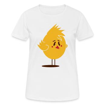 lustiges Küken mit Irokesen Frisur - Frauen T-Shirt atmungsaktiv - Weiß - Vorne - AI Model Female 172 dark (172cm)