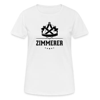 Zimmerer Zunft mit Schriftzug - Frauen T-Shirt atmungsaktiv - Weiß - Vorne - AI Model Female 172 dark (172cm)
