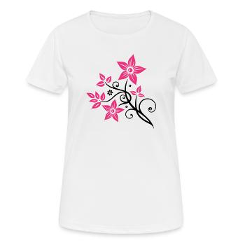 Belle fleurs en filigrane. Élément floral. - T-shirt respirant Femme - blanc - Devant - AI Model Female 172 dark (172cm)