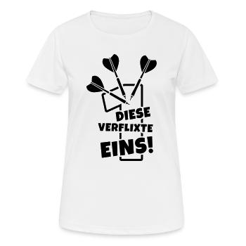 dartpfeile dartsport humor - Frauen T-Shirt atmungsaktiv - Weiß - Vorne - AI Model Female 172 dark (172cm)