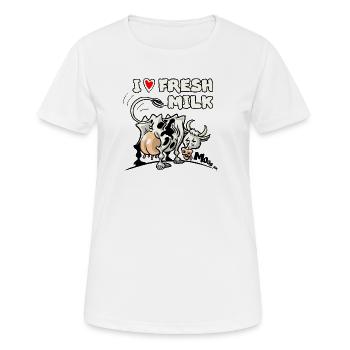 milk cow - Women's Breathable T-Shirt - white - Front - AI Model Female 172 dark (172cm)