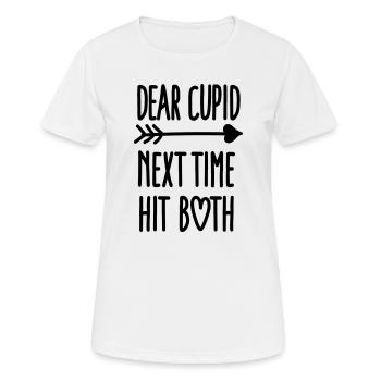 Dear Cupid next time hit both - Frauen T-Shirt atmungsaktiv - Weiß - Vorne - AI Model Female 172 dark (172cm)
