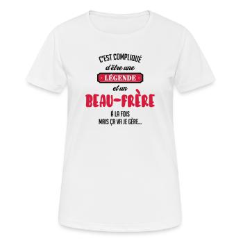 Belle Beau-Frère / Belle-Sœur / Beau Frere / Belle - T-shirt respirant Femme - blanc - Devant - AI Model Female 172 dark (172cm)