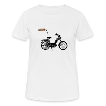 Bandes accentuées en fourrure - T-shirt respirant Femme - blanc - Devant - AI Model Female 172 dark (172cm)