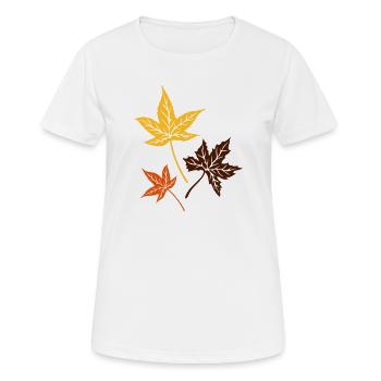 Ahorn Herbstblätter Herbst Blätter - Frauen T-Shirt atmungsaktiv - Weiß - Vorne - AI Model Female 172 dark (172cm)