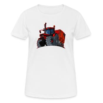 0856 Einkaufswagen roter Rand - Frauen T-Shirt atmungsaktiv - Weiß - Vorne - AI Model Female 172 dark (172cm)