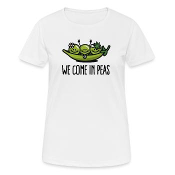 We come in peas / peace - Frauen T-Shirt atmungsaktiv - Weiß - Vorne - AI Model Female 172 dark (172cm)