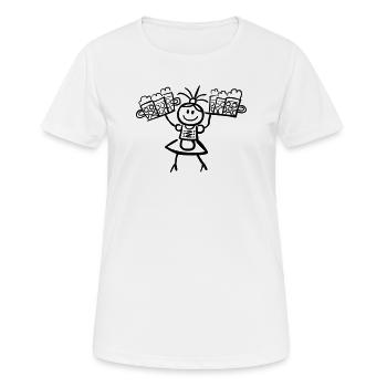 Kellnerin im Dirndl mit Biertablett - Frauen T-Shirt atmungsaktiv - Weiß - Vorne - AI Model Female 172 dark (172cm)