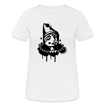 Portrait d’un clown mélancolique en graffitis - T-shirt respirant Femme - blanc - Devant - AI Model Female 172 dark (172cm)