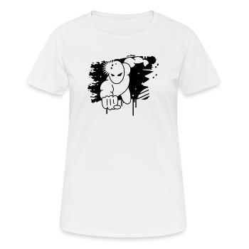 Superheld Graffiti - Frauen T-Shirt atmungsaktiv - Weiß - Vorne - AI Model Female 172 dark (172cm)