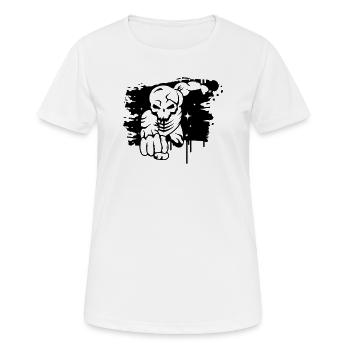 Ein toter Superheld Graffiti - Frauen T-Shirt atmungsaktiv - Weiß - Vorne - AI Model Female 172 dark (172cm)