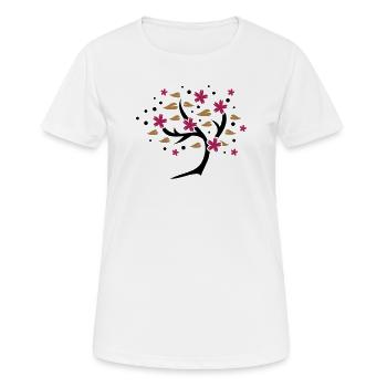 stylized cherry blossom tree in spring - Women's Breathable T-Shirt - white - Front - AI Model Female 172 dark (172cm)