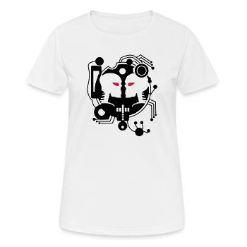 Cyber Love Schaltkreis mit zwei Cyborgs - Frauen T-Shirt atmungsaktiv - Weiß - Vorne - AI Model Female 172 dark (172cm)