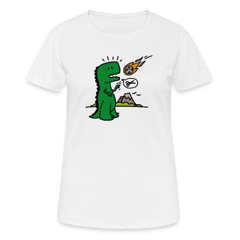 Rock paper scissors T-rex lustig Dinosaurier Komet - Frauen T-Shirt atmungsaktiv - Weiß - Vorne - AI Model Female 172 dark (172cm)