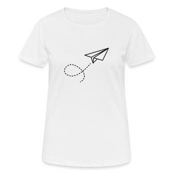 Paper airplane - Women's Breathable T-Shirt - white - Front - AI Model Female 172 dark (172cm)