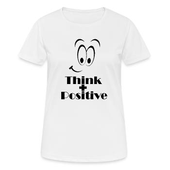 Pensez positif - Pensez positif avec le sourire - T-shirt respirant Femme - blanc - Devant - AI Model Female 172 dark (172cm)