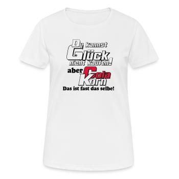 Korn , Party , Weizenkorn ,Glück Cola Korn(25) - Frauen T-Shirt atmungsaktiv - Weiß - Vorne - AI Model Female 172 dark (172cm)