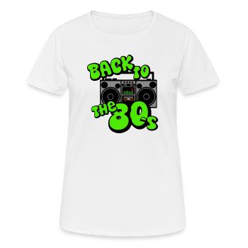 Back to the 80s Boombox Neon - Women's Breathable T-Shirt - white - Front - AI Model Female 172 dark (172cm)